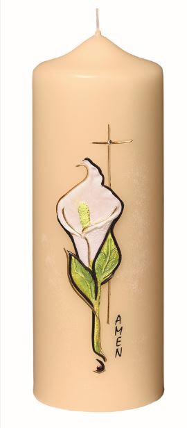 Gedenkkerze "Blume" Champagner 200 x 70 mm