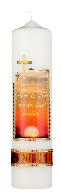 Gedenkkerze "Gott ist das Licht" 250 x 60 mm